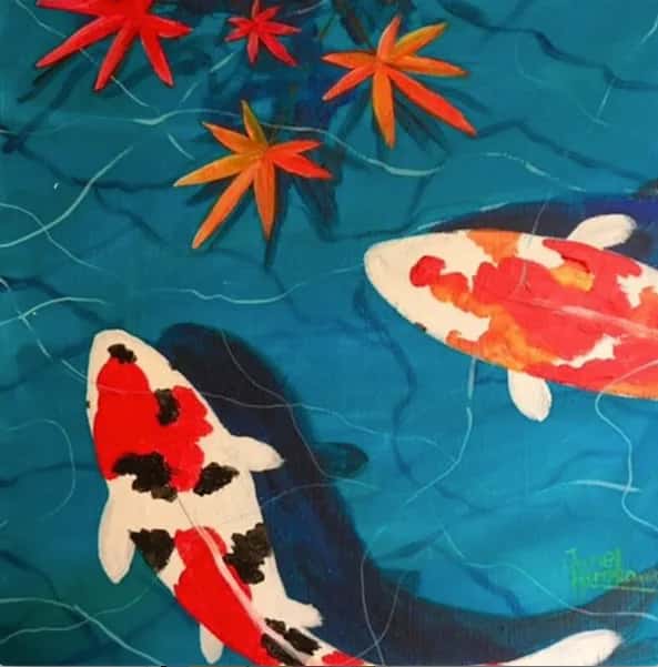 Koi Pond with Momiji
