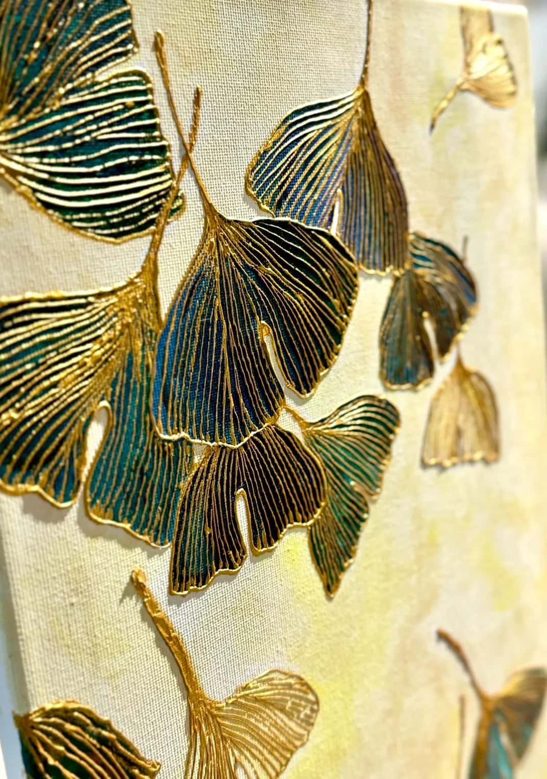 GInko Leaves with Gold Lining