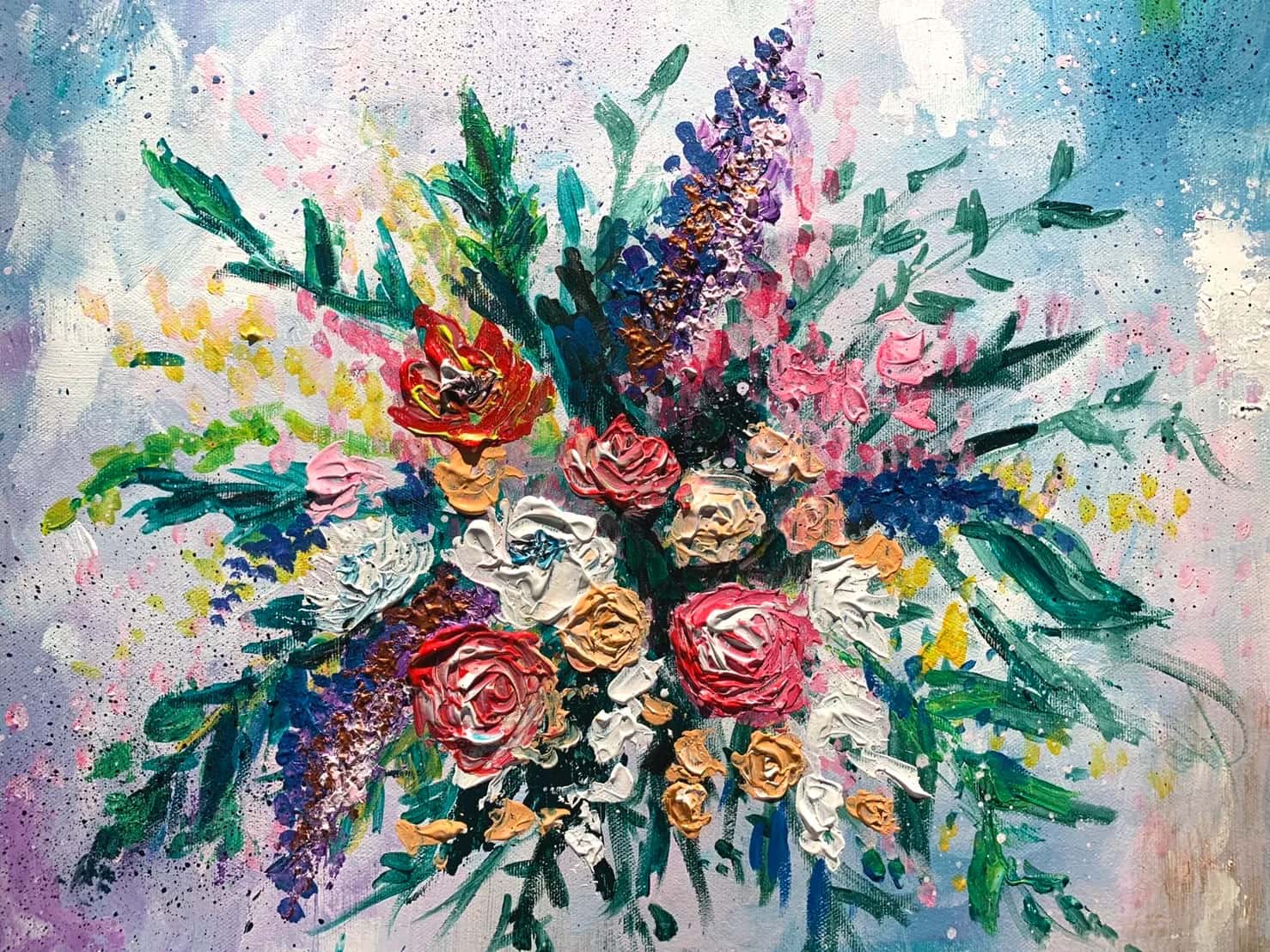 Palette Knife Texture Bouquet