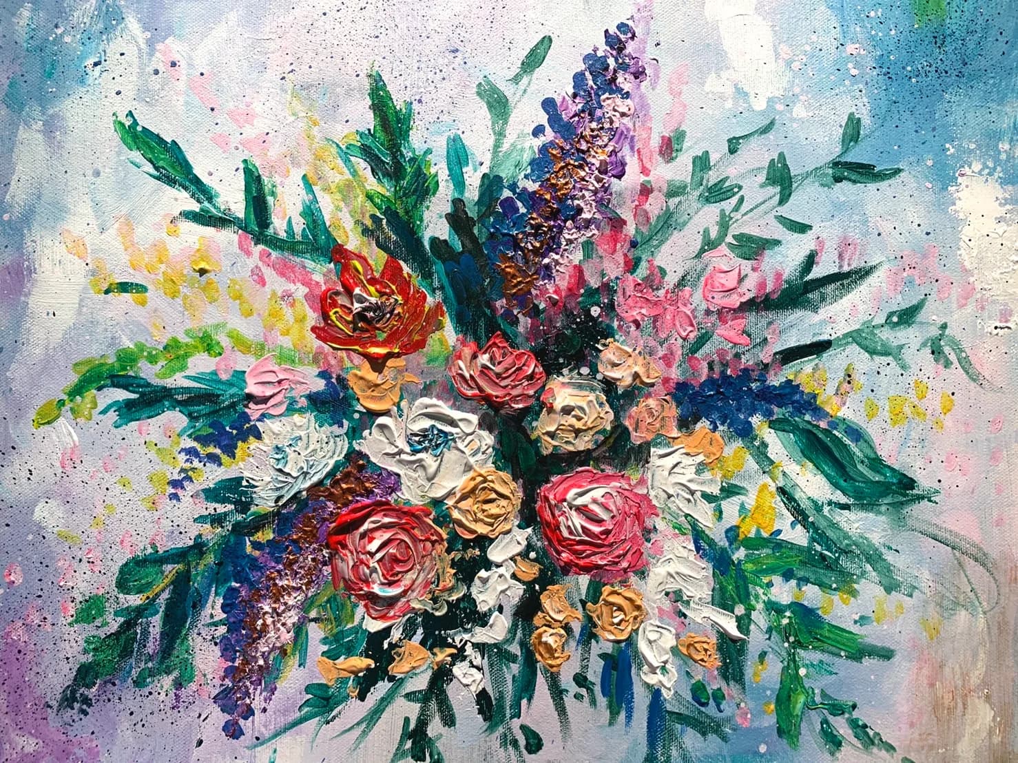 Palette Knife Texture Bouquet