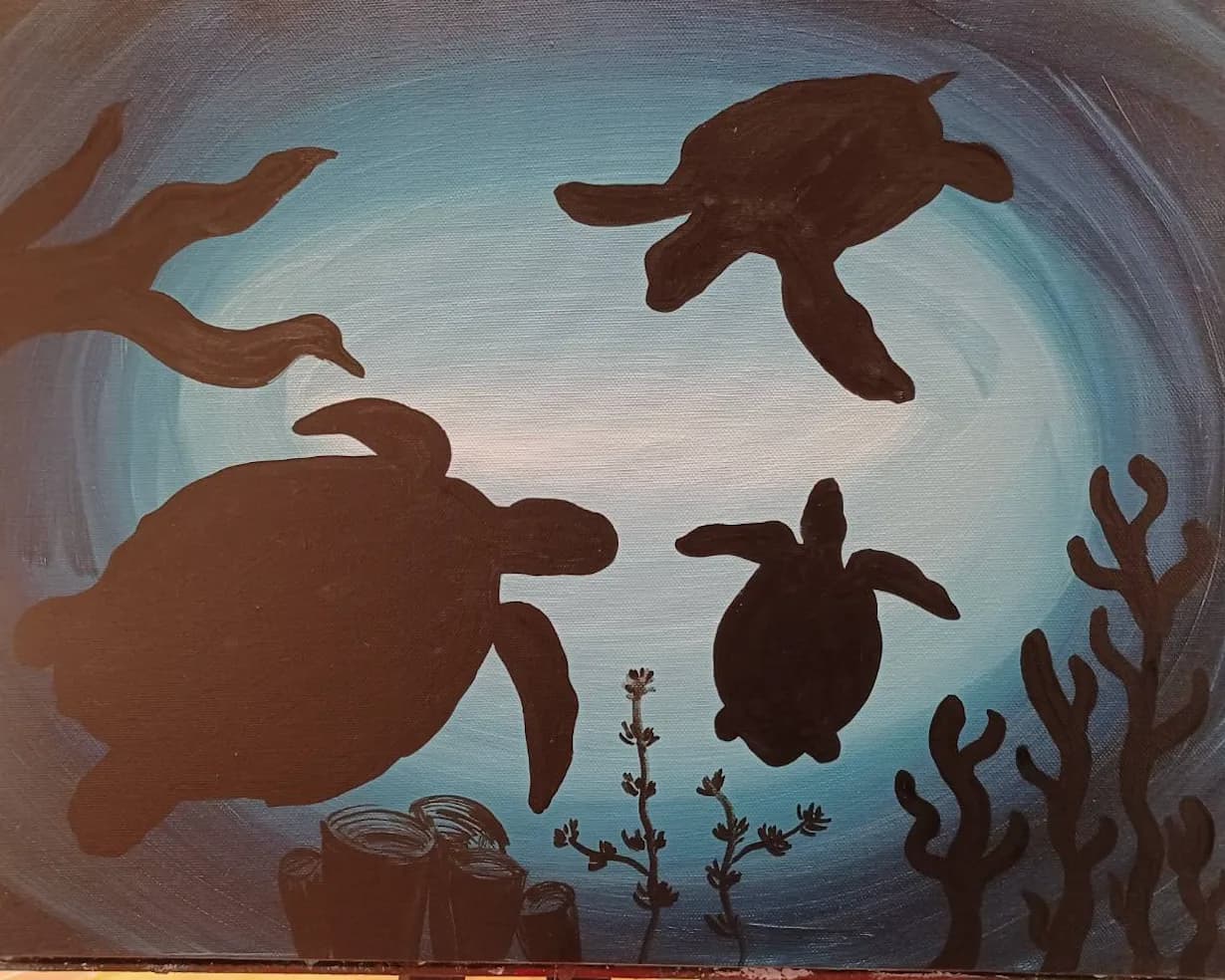 Kids: Sea Turtle Silhouettes