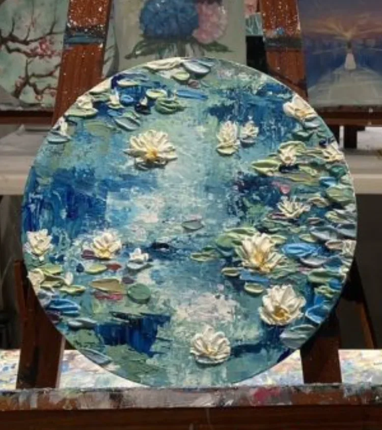 Texture Art: Monet Water Lilies