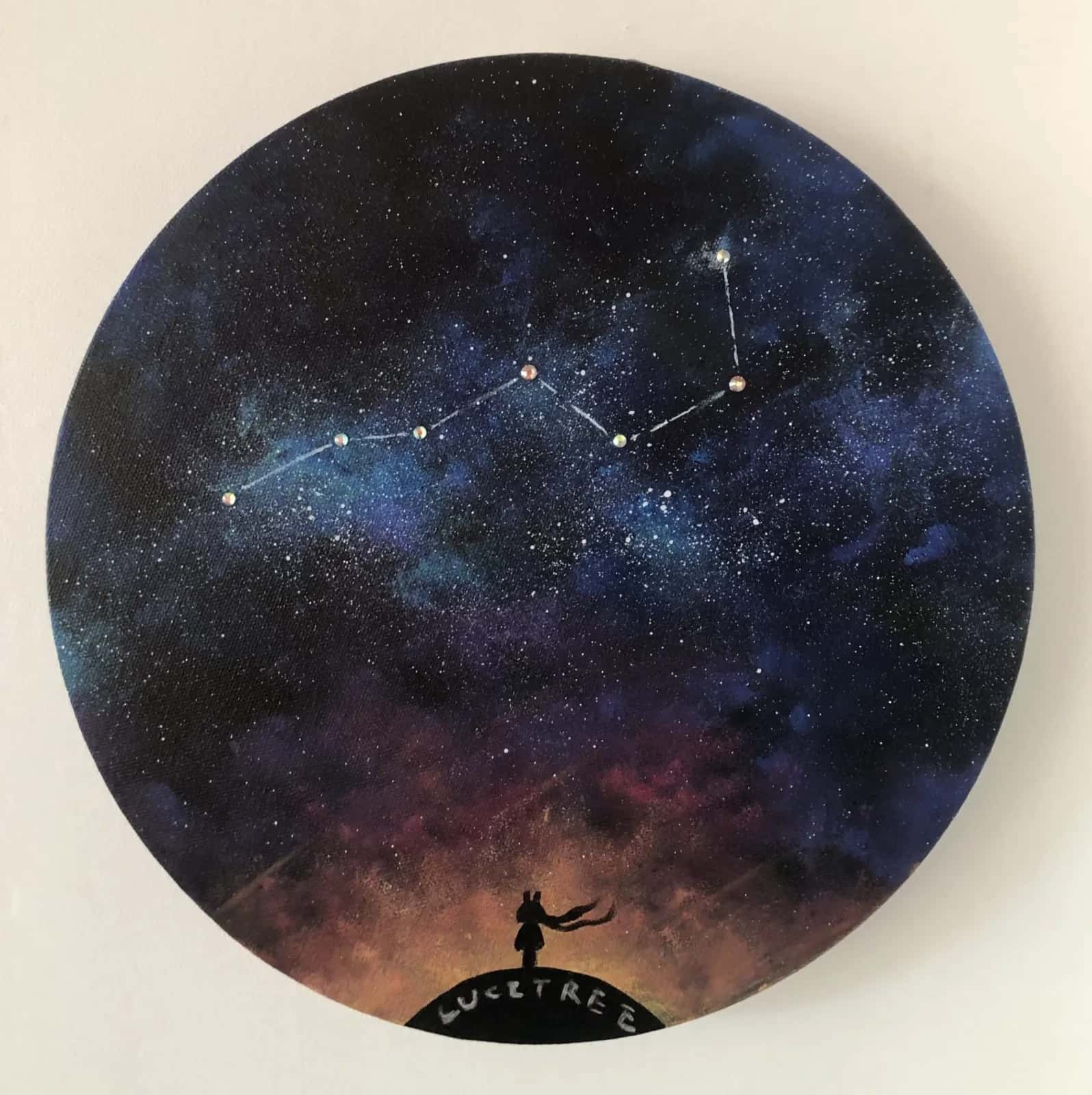 Night Sky with Shimmering Rhinestone Constellations