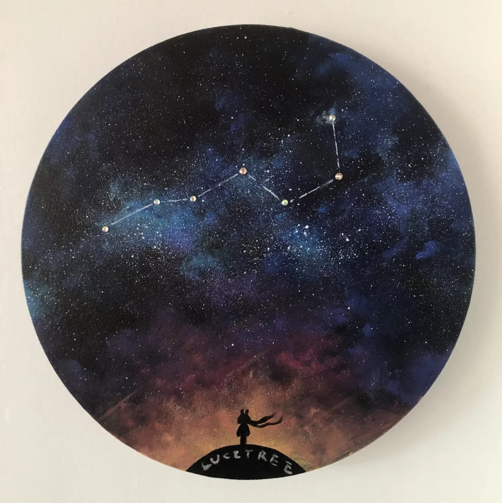 Night Sky with Shimmering Rhinestone Constellations